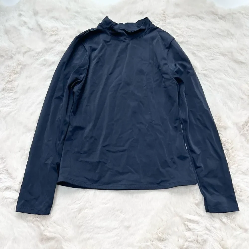 Lands’ End Rashguard swim top long sleeve navy blue girls / kids size XL / 16
